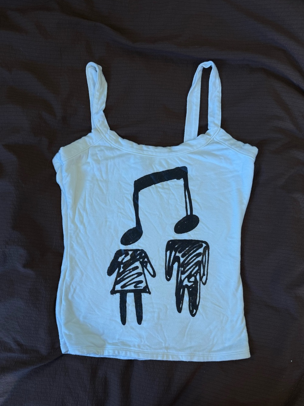 OMIGHTY Women's “Music Lovers” White Tank Top NWOT